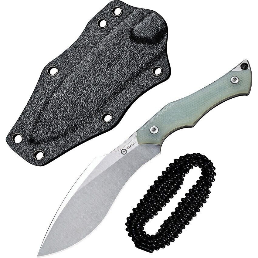 Civivi Vaquita II Neck Knife - Compact Fixed Blade with Jade G10 Handle, Model C047C-2