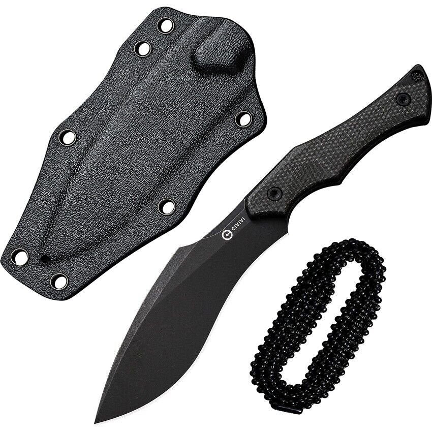 Civivi Vaquita II Neck Knife - Compact Fixed Blade with Black G10 Handle, Model C047C-3