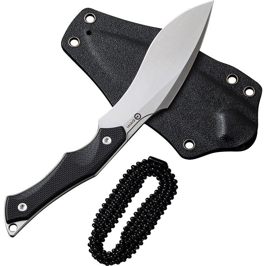 Civivi Vaquita II Neck Knife - Compact Fixed Blade with Black G10 Handle, Model C047C-1