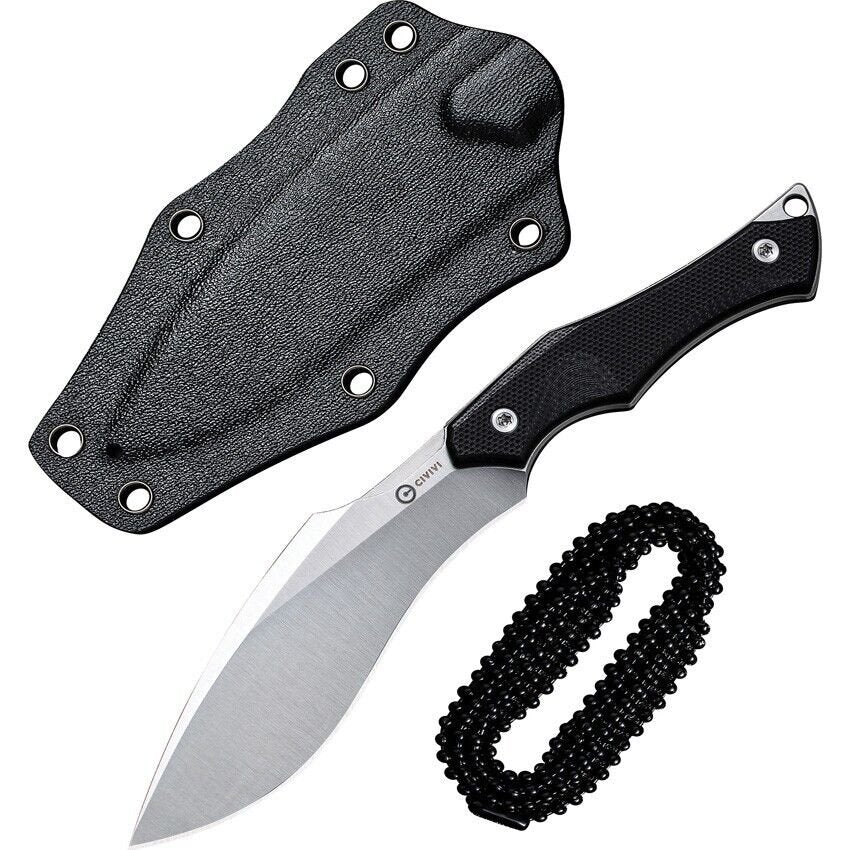 Civivi Vaquita II Neck Knife - Compact Fixed Blade with Black G10 Handle, Model C047C-1