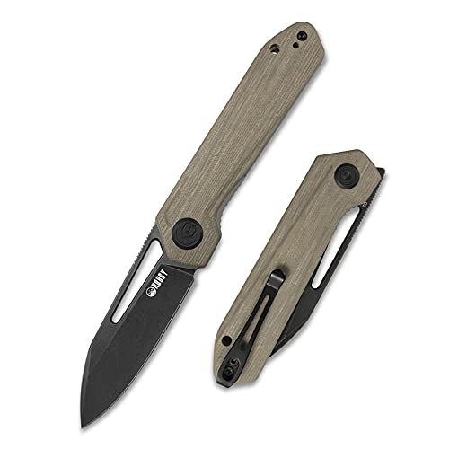 KUBEY Royal KU321 Folding Pocket Knife G10 Handle D2 Blade (Tan - dark stonew...