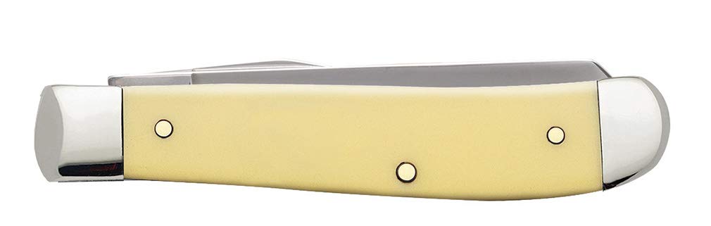 CASE XX WR Pocket Knife Yellow Synthetic Mini Trapper Cv Item #029 - (3207 Cv...