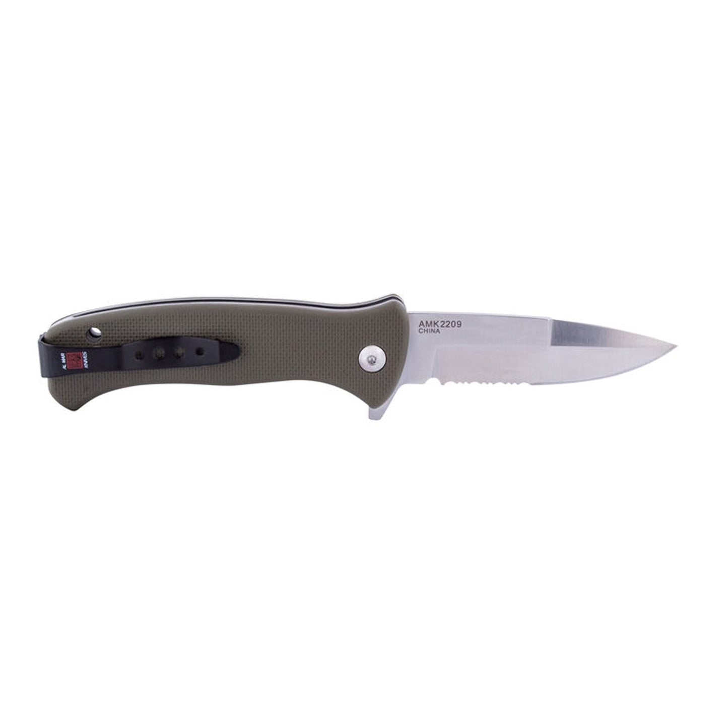 Al Mar (AMK2209) Mini SERE 2020 - 3" Linerlock Assisted Opening | Green | Folding Pocket Knife