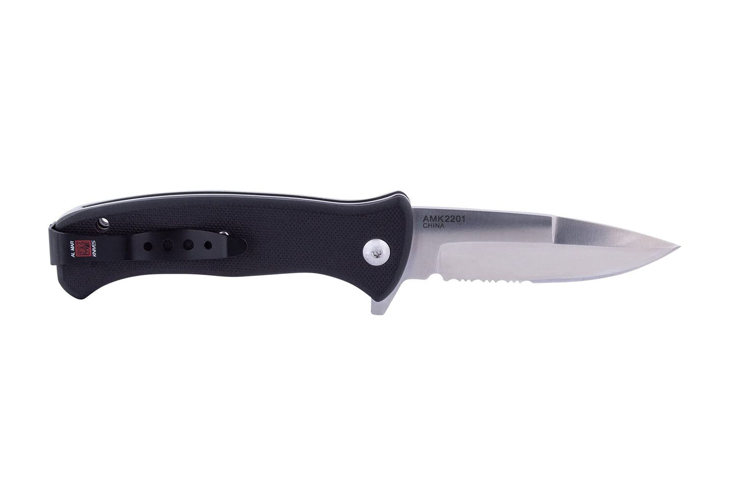 Al Mar (AMK2201) Mini SERE 2020 - 3" Linerlock Assisted Opening | Black | Folding Pocket Knife