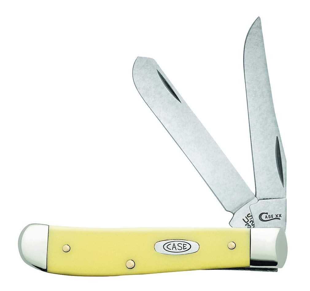 CASE XX WR Pocket Knife Yellow Synthetic Mini Trapper Cv Item #029 - (3207 Cv...