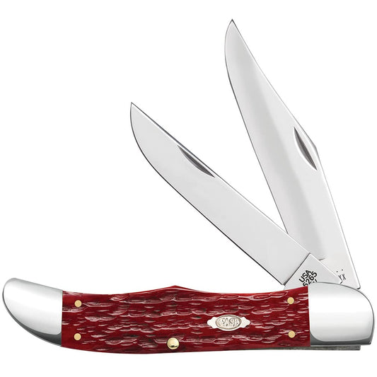 Case XX WR Pocket Knife Dark Red Bone CS - Peach Seed Jig Folding Hunter, Item 31960