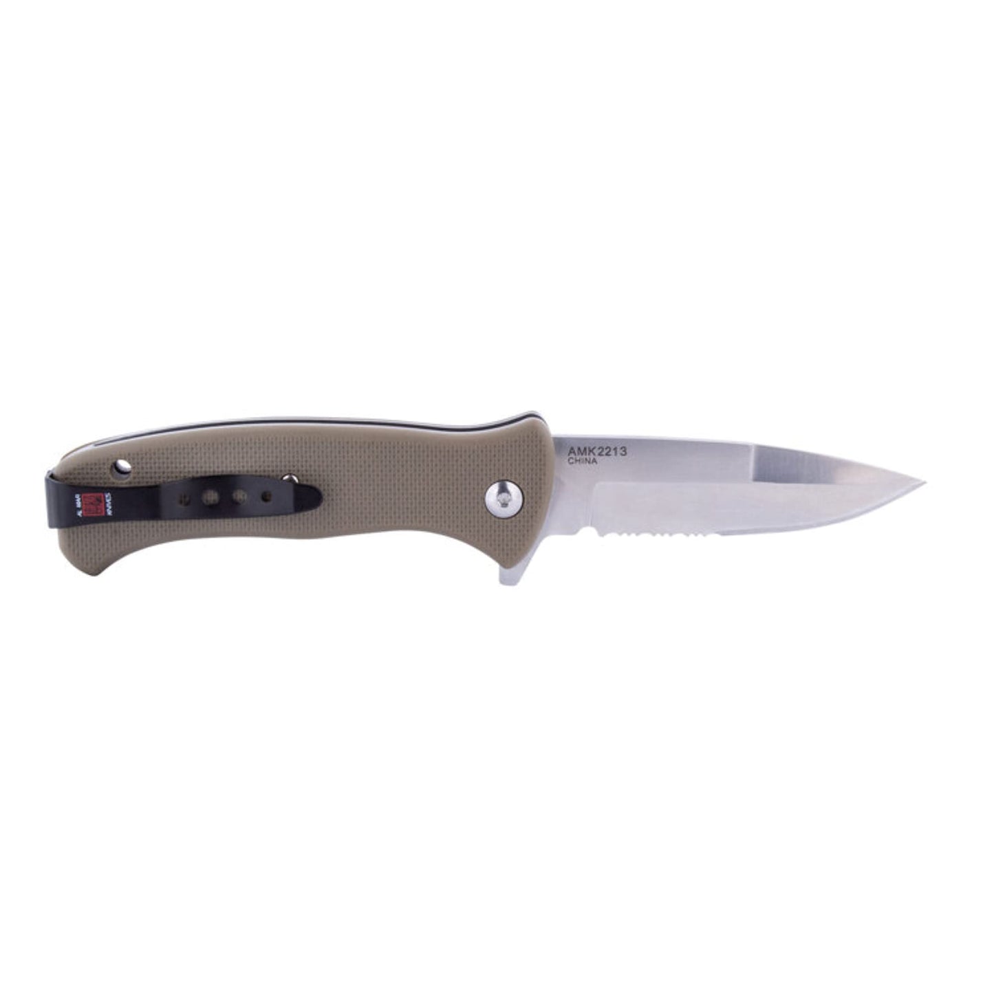 Al Mar Mini SERE 2020 Linerlock Assisted Tan Folding Pocket Knife Serrated