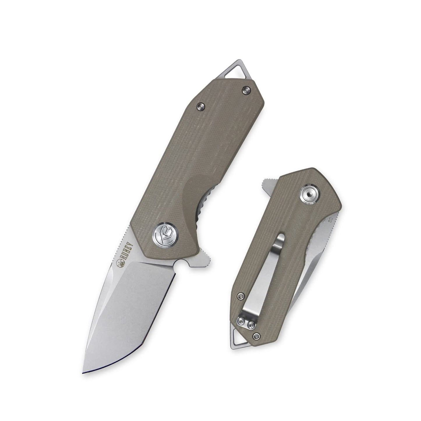 KUBEY Campe KU203 Folding Pocket Knife Compact Everyday Carry with 2.4" Tanto...