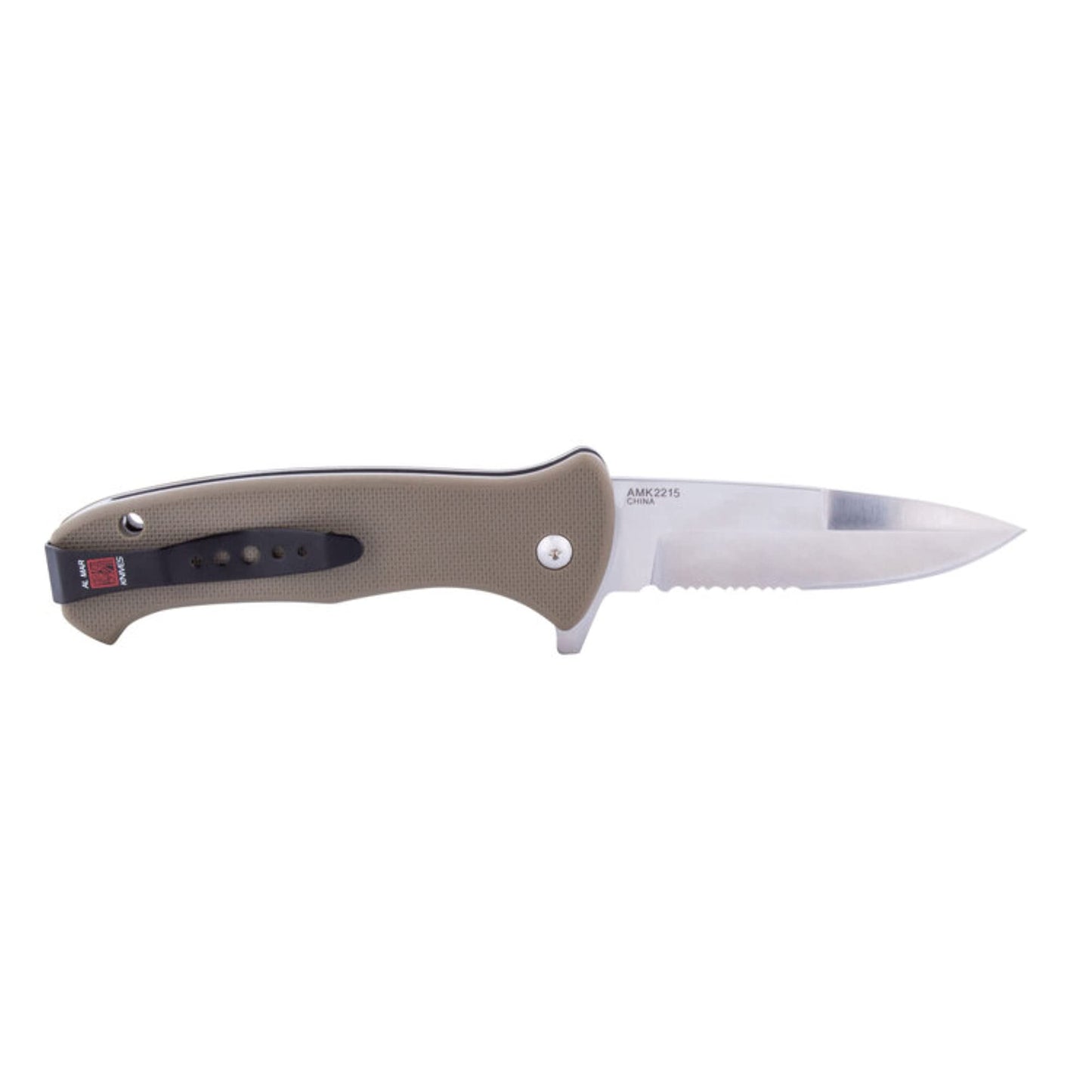 Al Mar SERE 2020 Linerlock Assisted Tan Folding Pocket Knife Serrated