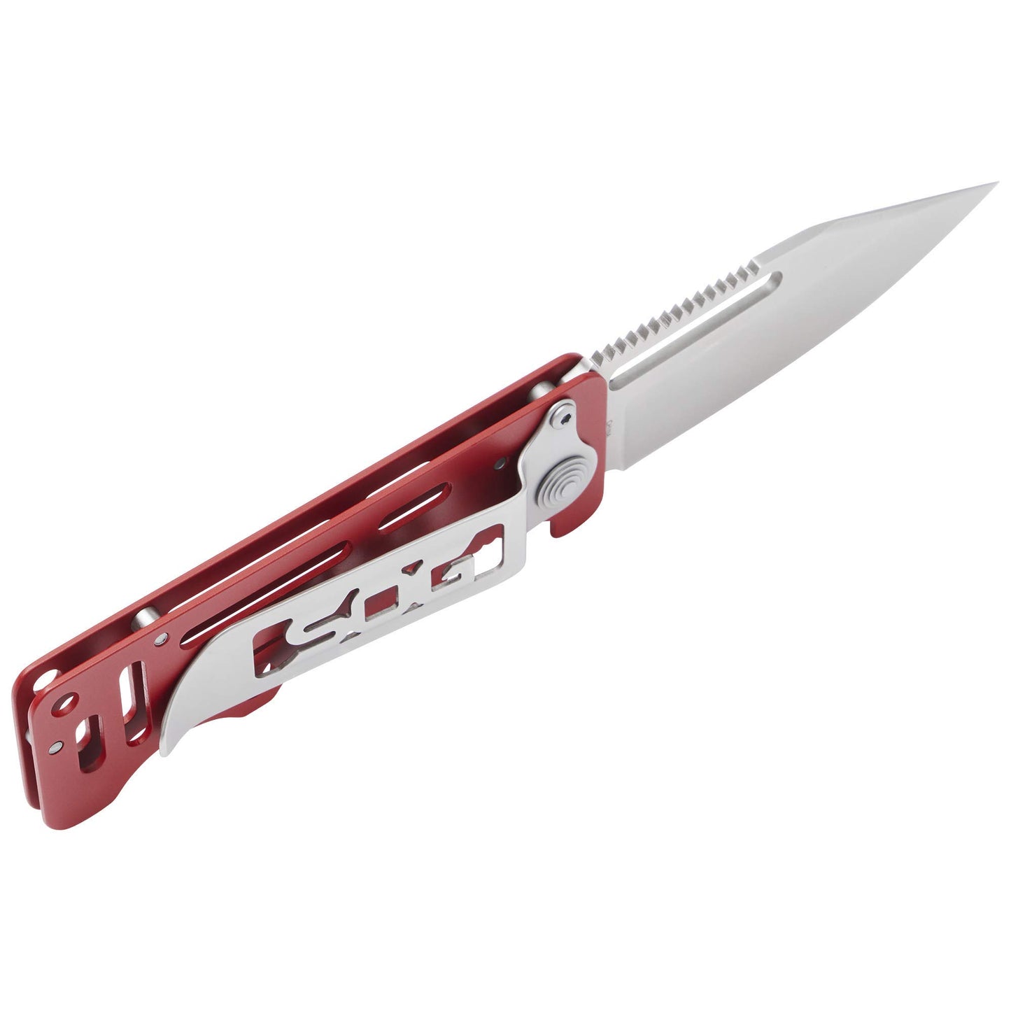 SOG Money Clip Folding Pocket Knife, Multi-Use Cash Card Wallet, Garnet