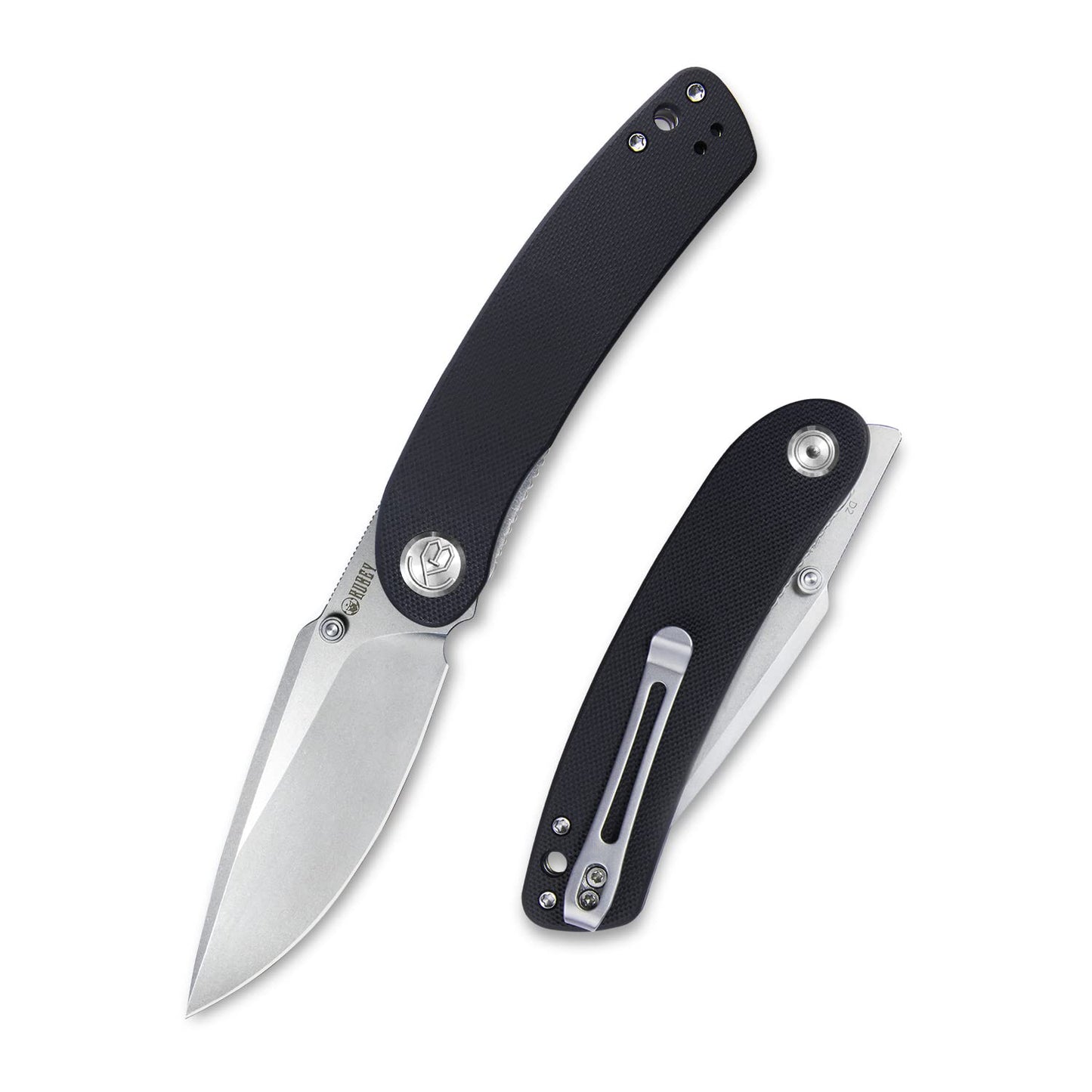 Kubey Momentum Everyday Carry Pocket Knife - 3.43-Inch Drop Point Blade, G10 Handles