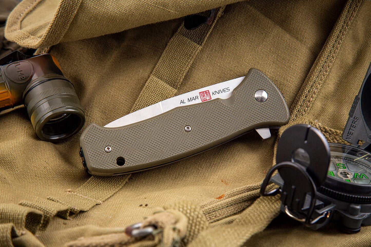 Al Mar (AMK2209) Mini SERE 2020 - 3" Linerlock Assisted Opening | Green | Folding Pocket Knife